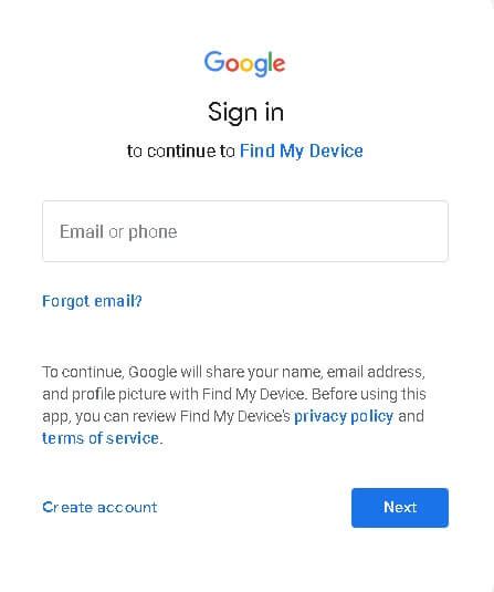 find my device sign in